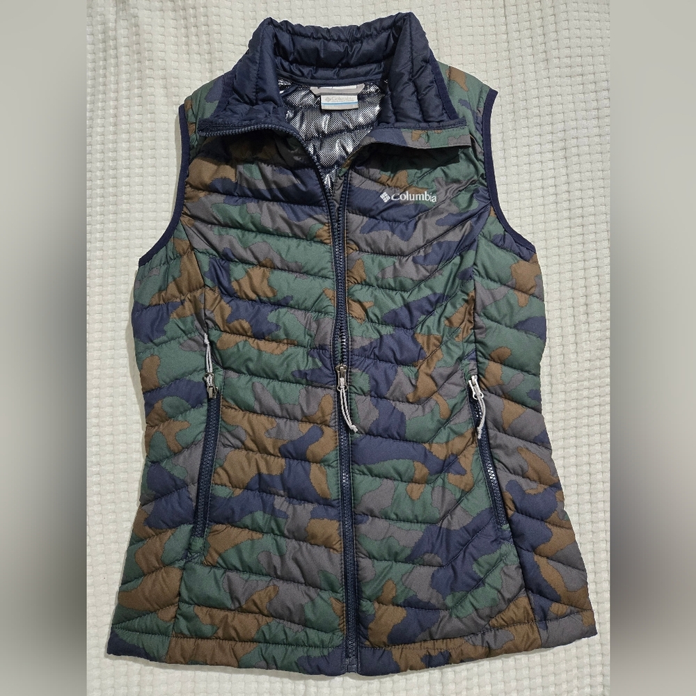 Columbia Women's Camouflage Quilted Puffer Vest - Green, Brown, Navy
